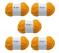 SMUMS Super Chunky | Knitting Wool Yarn for Crochet | 5 x 100 gr. Balls | 120 Meters 100% Polyester | Thick Yarn | Crochet Yarn| Wool for Crochet | Chunky Wool for Knitting | Velvet Yarn (Apricot, 5)