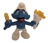 Smurfs 20131 - French Fries from the by Peyo Schleich Vintage item Chip Shop with a bag of chips