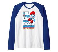 Smurfs Big Boss Papa Smurf Dad Classic Father Grandad Family Raglan Baseball Tee