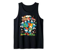 Smurfs Character Pose Peace Love Happiness Best Friend Retro Tank Top