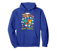 Smurfs Character Pose Peace Love Happiness Retro Best Friend Pullover Hoodie