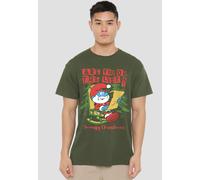 Smurfs Christmas, Papa Smurf Are You On The List T Shirt, Military Green The Smurfs Green XXXL