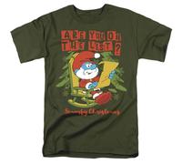 Smurfs Christmas, Papa Smurf are You On The List Unisex T Shirt, Military Green, Medium
