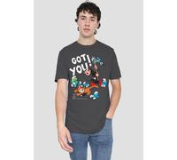 Smurfs Gargamel And Azrael T-Shirt, Charcoal Smurfs Charcoal L