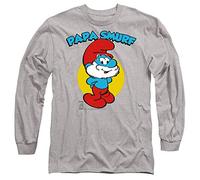Smurfs Papa Smurf Unisex Long Sleeve T Shirt, Athletic Heather, Medium
