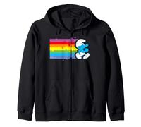 Smurfs Rainbow Adventure Outdoor Explorer Fun Memories Retro Zip Hoodie