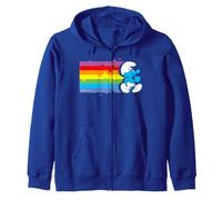 Smurfs Rainbow Adventure Outdoor Explorer Retro Fun Memories Zip Hoodie