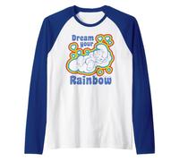 Smurfs Rainbow Dreams Happy Nap Sleepy Retro Smurf Daydream Raglan Baseball Tee