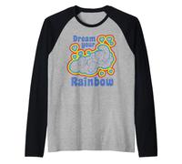 Smurfs Rainbow Dreams Happy Nap Sleepy Smurf Daydream Retro Raglan Baseball Tee