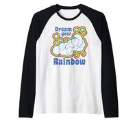 Smurfs Rainbow Dreams Happy Nap Sleepy Smurf Retro Daydream Raglan Baseball Tee