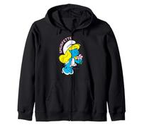 Smurfs Smurfette Girly Pretty Flowers Queen Bee Love Classic Zip Hoodie