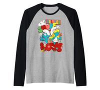 Smurfs Smurfette Valentine Day Forever Love Heart Classic Raglan Baseball Tee