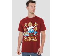 Smurfs Smurfy Christmas Cookies T Shirt, Cardinal The Smurfs Red XXL
