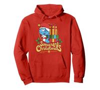 Smurfs Xmas Brainy Smurfy Christmas Giving Festive Fun Retro Pullover Hoodie
