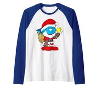Smurfs Xmas Grumpy Smurf Christmas Santa Winter Fun Festive Raglan Baseball Tee