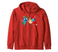 Smurfs Xmas Santa Elves Smurf Christmas Nice Fun Naughty 90s Zip Hoodie