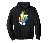 Smurfs Xmas Smurf Christmas Giving Unboxing Festive Friends Pullover Hoodie