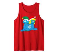 Smurfs Xmas Smurfette Christmas Cuddle Love Hug Best Friend Tank Top