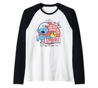 Smurfs Xmas Smurfy Christmas Jingle Bells Fun Festive Cheer Raglan Baseball Tee