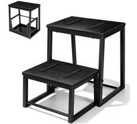 smusei Wooden Step Stool for Kids 3-in-1 Kids Step Stool Load Capacity 200 KG Toddler Step Stool Detachable Stepping Stool for Adults for RVs Bathrooms Living Rooms Kitchens (Black)