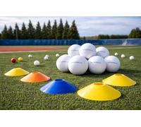 Smush Balls w/ 12 Fielding Agility Domes - Soft Foam Baseballs, Regulation Size Training Ball for Indoor & Outdoor Batting, Throwing & Catching Practice - Safe for Windows, Youth & Adult Players