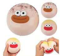 Smushers Face Squishies, Soft Squeeze Stress Relief Desk Accessory with Slow Rising Texture, Emotion Release Artifact, for Adults Women Men Working Home Office Travel Party Favors (Yellow)
