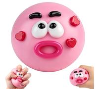 Smushers Sensory with Interchangeable Faces, Funny Curiosities Smushers Dog Face Swap Squishy, Soft Low Rising Squishies Sensory Fidget Toy for Anxiety, Stress Relief Squeeze Toy for Adults (Pink)