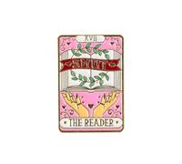 Smut Reader Tarot Card Pin, Smut Book Lover Enamel Pins, Gift For Dark Romance Lover Spicy Book Reader, Smutty Brooch Badge, Bookish Brooches, Bibliophile Decorative Jewelry For Backpack Jacket Hat