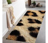SMXVRC Faux Animal Skin Long Runner Carpet, 60x120cm, Wildlife Leopard Print Entryway Throw Carpets, Rubber Backed Durable Anti-Slip Area Rug, Non-Shedding Pet Friendly Throw Rugs for Bedroom