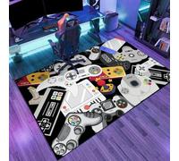 SMXVRC Game Controller Rugs, 60x110cm, 3D Gamepad Rugs for Boys Bedrooms, Breathable Low Pile Washable Video Game Carpet, Foldable Cozy Thin Anti-Slip Printed Mats for Esports Rooms