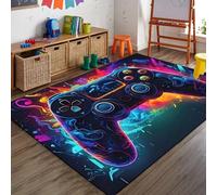 SMXVRC Gamer Gamepad Area Rugs, 180x300cm, Game Controller Game Theme Indoor Area Mat, Nursery Decor Soft Washable Carpet, Absorbent No Crease Breathable Non-Slip Floor Rug for Garden Bedroom