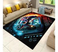 SMXVRC Gaming Area Rugs, 60x110cm, 3D Game Console Decor Carpet, Video Game Design Washable Playroom Rug, Foldable Soft Reduce Noise Throw Rug for Bedside Bedroom Runner