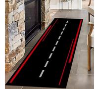 SMXVRC Race Track Runner Rug, 60x120cm, Motorcycle Display Floor Mat, Cool Racing Anti-Skid Hallway Carpet, Durable Washable Soft Foldable Rugs for Entrance Bedroom