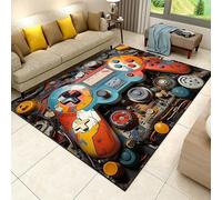 SMXVRC Retro Game Console Area Rug, 160x200cm, Game Controller Gamer Rugs for Boys Room, Mechanical Games Controller Washable Carpet, Shed Resistant Low Pile Carpets for Family Floor