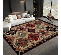 SMXVRC Rustic Southwestern Country Area Rug, 120x180cm, Traditional Native American Living Room Rugs, Low Pile Non-Shedding Home Decor Mats, Fade Resistant Washable Carpet for Sofa Bedroom Kitchen