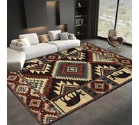 SMXVRC Southwest Rustic Area Rugs, 70x140cm, Western Tribal Vintage Moose Bedroom Carpet, Durable Soft Low Pile Carpets, Print Fade Resistant Non-Skid Rug for Indoor Entrance Living Room