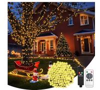 SMY Lighting Rechargeable Battery Powered Fairy Lights - 20M 200LEDs Warm White Fairy Lights, Christmas Tree Lights with Timer, 8 Mode, Dual Control, IP44 Waterproof for Indoor/Outdoor Party Christmas