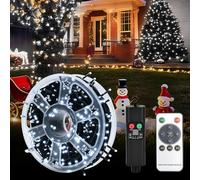 SMY Lighting Rechargeable Battery Powered Fairy Lights - 50M 400LEDs White Fairy Light, Christmas Tree Lights with Timer, 8 Mode, Dual Control, IP44 Waterproof for Indoor/Outdoor Party Christmas