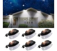 SMY Lighting Solar Powered Outdoor LED Gutter Lights with Adjustable Bracket, IP55 Waterproof Solar Fence Lights for Garden Wall Yard (6 Pack Pure White)