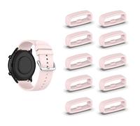 SMYAOSI 10Pcs Watch Strap Loops for 18mm/20mm/22mm Smartwatch, Silicone Watch Band Keeper Retainer Rubber Replacement Watch Fastener Ring for Samsung/Huami/Mi Watch/Garmin Smartwatch (18mm, Pink)