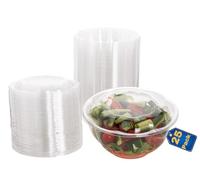 Smygoods Disposable Plastic Salad Bowls with Airtight Lids Ideal for Meal Prep, Takeout, Catering, Parties, Picnics, and Food Storage, Stackable, Leak-Proof