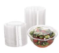 Smygoods Disposable Plastic Salad Bowls with Airtight Lids Ideal for Meal Prep, Takeout, Catering, Parties, Picnics, and Food Storage, Stackable, Leak-Proof