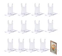 SMYJDMM Clear Plastic Display Stand, 12 Pcs Acrylic Plate Stands, Adjustable Sliding Clear Display Stand Easel Multifunctional Display Holder for Plates Mobile Phones Books Photos