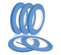 SMYJDMM Masking Tape, 5 Rolls Painters Tape, 3/5/8/10/12mm x 50 m Blue Painters Tape Painting Tape Adhesive Tape Fine Line TapesA6 Blue Masking Tape for Artist Indoor Decorating