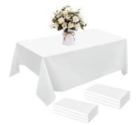 SMYJDMM White Table Cloth Party, 6 Packs Table Cloth Rectangular, 54x108 inch White Paper Tables Covers for Dining Banquets Buffet Weddings Celebration Parties