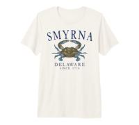 Smyrna Delaware Crab Town Since 1716 Navy Blue Letters Premium T-Shirt