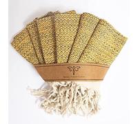 Smyrna Turkish Cotton Wash Cloths Pack of 6 | 100% Natural Cotton, 12"x17" | Versatile Bath Towels for Bathroom, Hotel, SPA | Ultra Soft, Absorbent, Prewashed and Quick Dry Turkish Washcloths (Yellow)