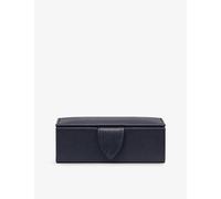 Smythson Smythson Panama Small Leather Cufflink Box 11cm Navy