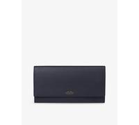 Smythson Womens Smythson Marshall Panama Cross-Grain Leather Travel Wallet Navy