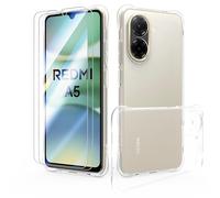 SMYTU Transparent Case for Xiaomi Redmi A5 4G with 2 Screen Protector,Crystal Clear Soft Silicone tpu Bumper Anti-Scratch Shockproof Cover - Clear